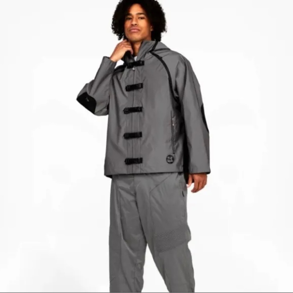 Puma X Pronounce Windbreaker Jacket Raincell Silver Gray Size XL